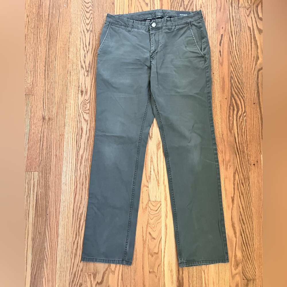 Men’s Bonobos Casual Olive Grn Pants Sz 33x32